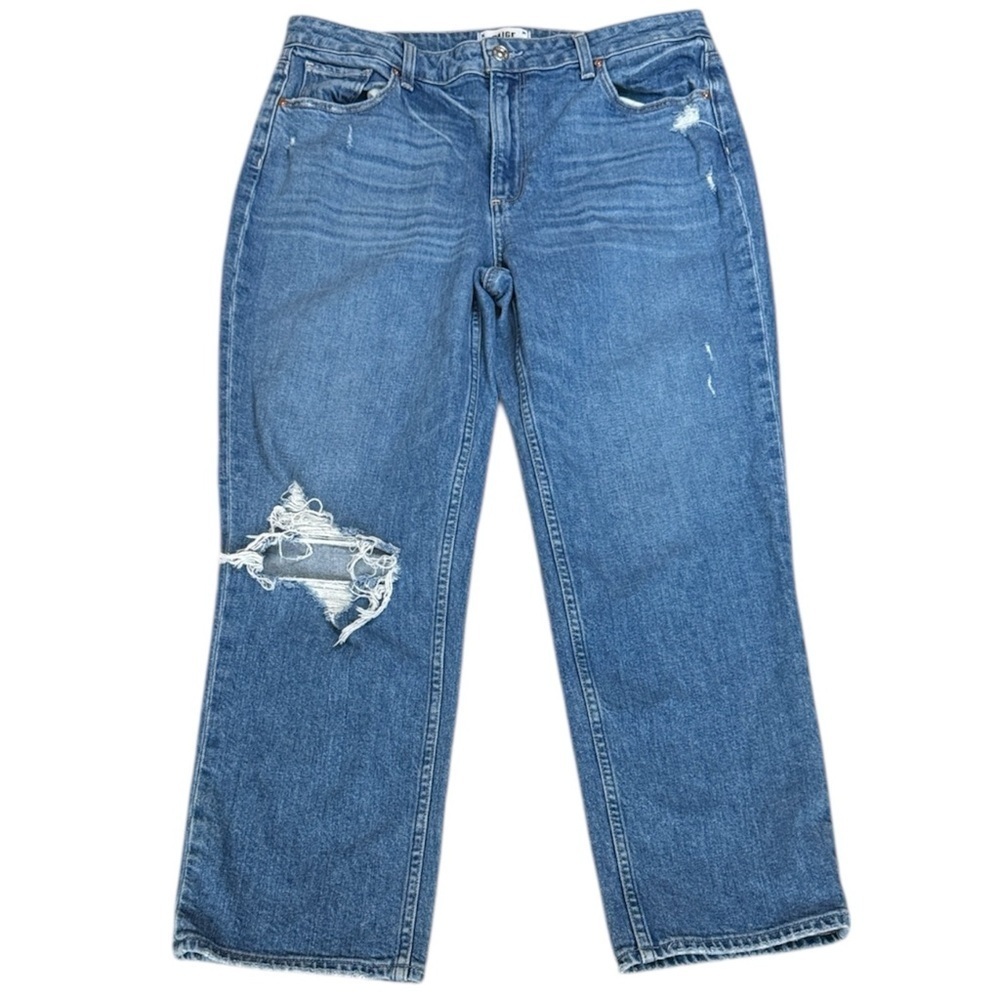 Paige Noella Blue Distressed Boyfriend Jeans Stretch sz 31